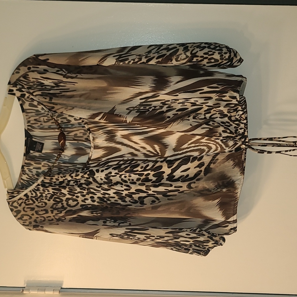 🐆 Animal🦓Print 🐅 2Pc-Set, Tank and Sheer Cardigan-Type Overlay, Sz S 🐯🐱 - Picture 12 of 12